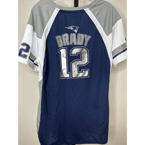 New England Patriots Tom Brady 12 Majestic Fan Women XXL(XL) rhinestone Jersey - Picture 5 of 5